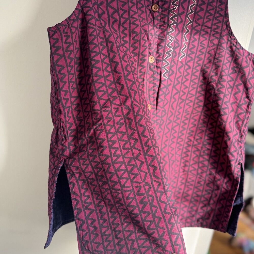 Vintage Reversible Vest Womens Large Beaded Embroidered 90s Double Sided Boho - Picture 7 of 16
